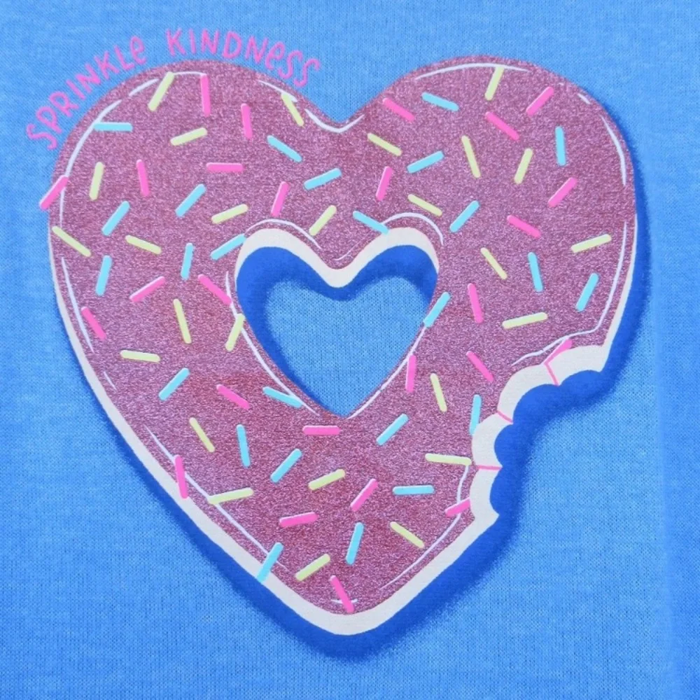 Relisted SO Sprinkle Kindness cozy glitter graphic top girls XL 14 / 16 - Picture 4 of 17